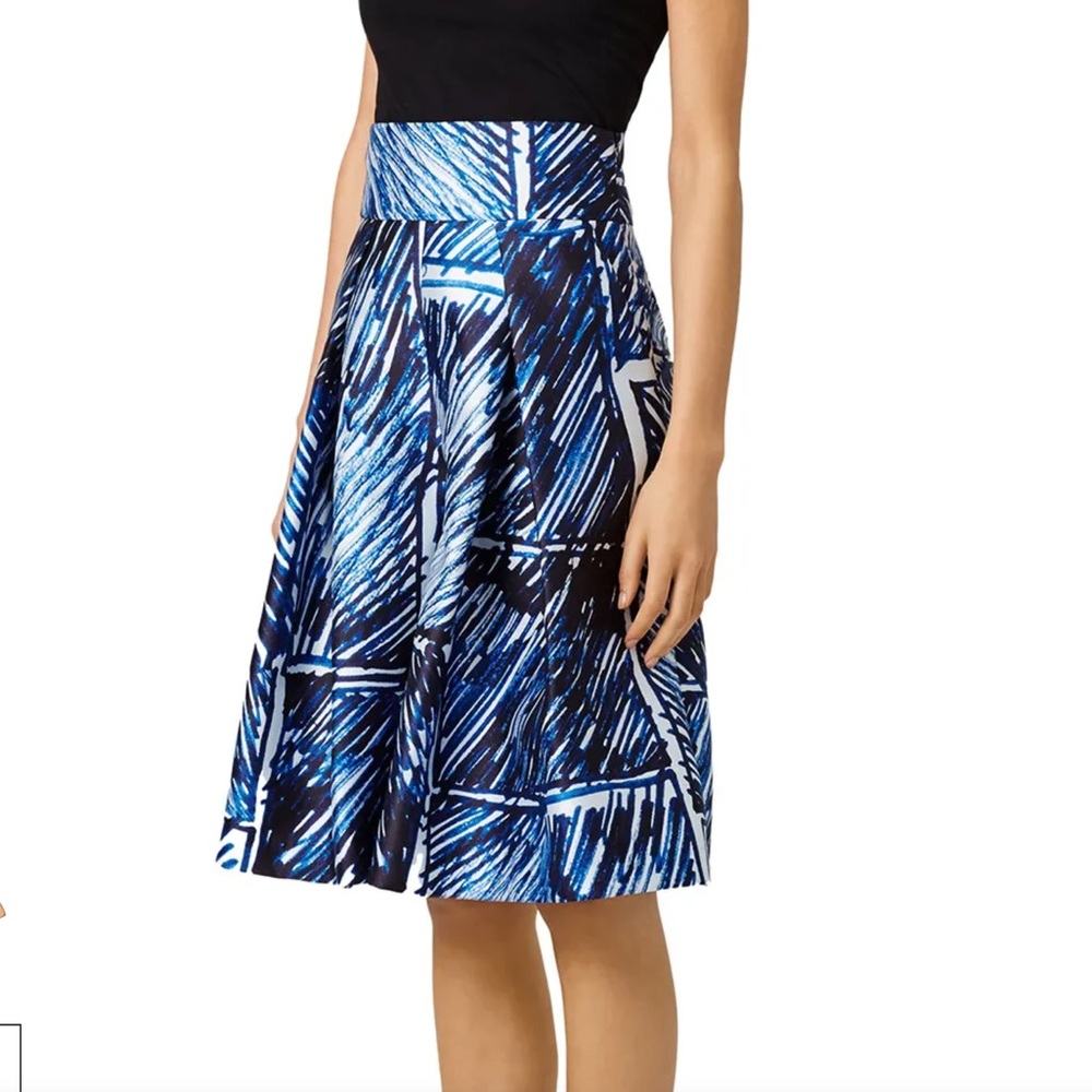 MILLY Scribble Print Culottes Blue Skirt Sz 4